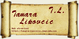Tamara Lipovčić vizit kartica
